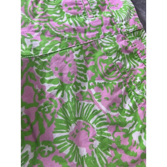 Lilly Pulitzer Shorts Women’s 6 Pink Green Cats Kitty Cat shorts Beach Summer - Picture 7 of 8